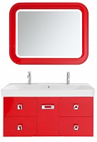 Водолей Мебель для ванной "Астрид 120" красная, 5 ящиков